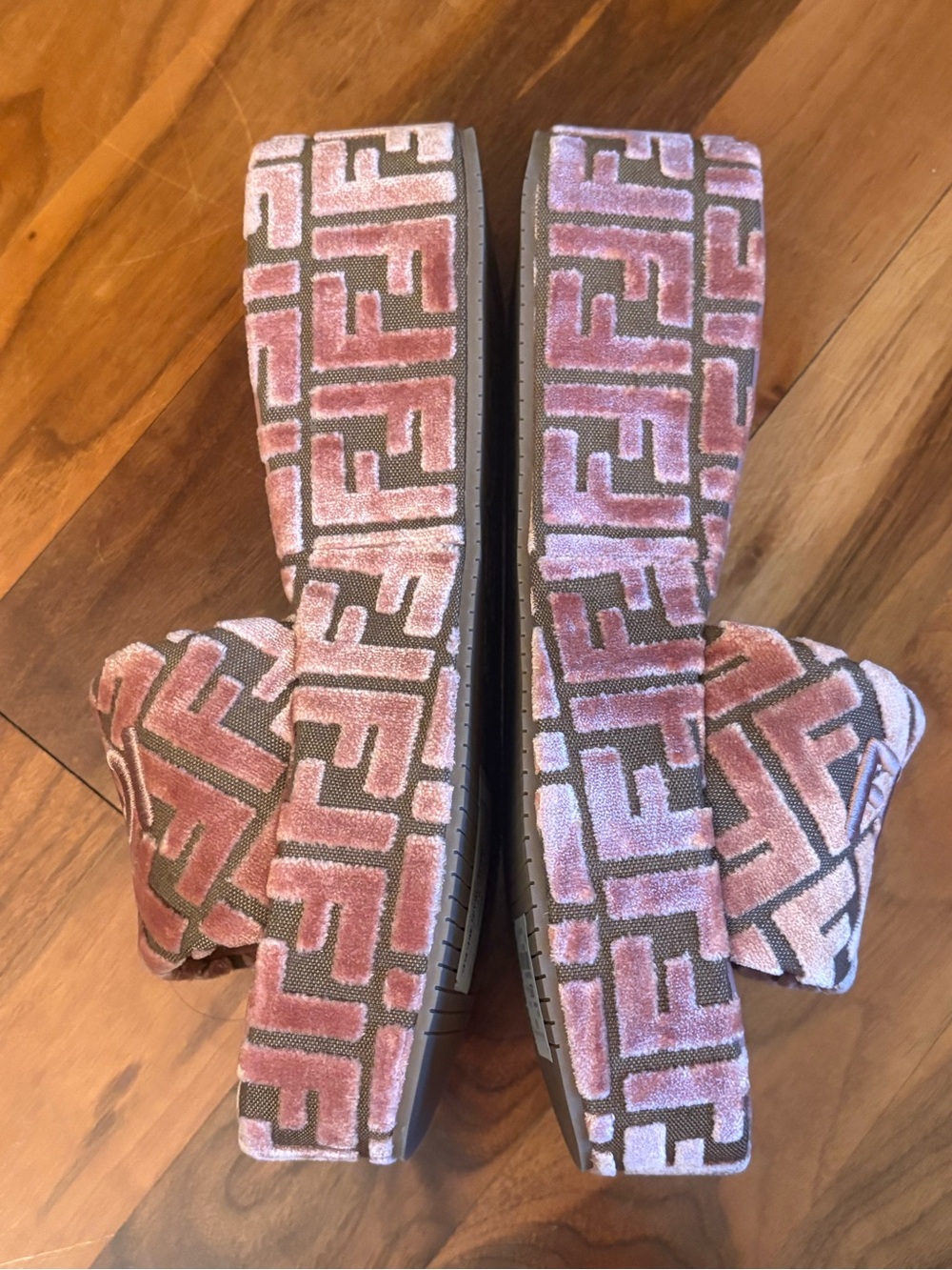 Fendi Sunshine FF Chenille Jacquard Platform Sandals, NEW - Picture 10 of 13